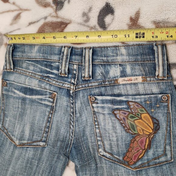 Vintage Frankie B Jeans with Butterfly Embroidered Pockets in Size 0 - Picture 3 of 8